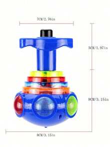 1个趣味LED闪光音乐旋转陀螺，带闪光旋转灯。音乐旋转玩具，升级版发光玩具，适合儿童，黑暗派对用品，生日礼物（颜色随机），互动讲故事和音乐装置，圣诞节小礼物 - 彩色 - 查看 6