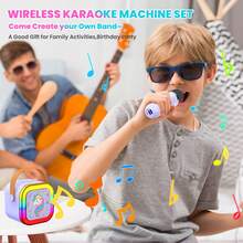 Máquina de karaoke para niños con 2 micrófonos, altavoz Bluetooth inalámbrico, regalos de unicornio para niñas, para niñas de 6 a 12 años, regalos de cumpleaños, micrófono para juguetes de niños.
