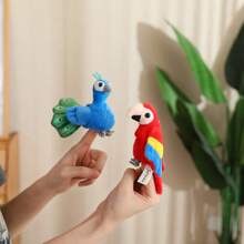 1pc Cute Cartoon Ocean Animal Finger Puppet Plush Doll, Shark, Orca, Storytelling Hand Puppet, Bird Finger Puppet (Parrot, Peacock, Eagle), Educational Doll, Birthday/Christmas Gift - Multicolor - View 12