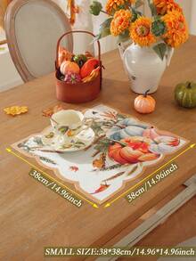 1 pièce Chemin de table en polyester imprimé numériquement, motif citrouille et blé, convient pour la table à manger, le meuble TV, la commode, les étagères, la décoration d'intérieur, les festivals, Halloween, les fêtes, les mariages, toutes les saisons, plusieurs tailles disponibles