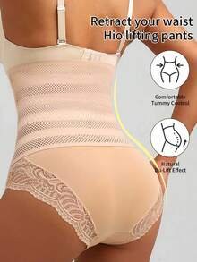 A Women's High Waisted Lace Hip Lifting And Abdominal Cinching Underwear,