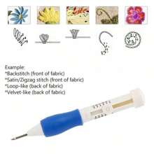 1 Set DIY Embroidery Punch Needles, 3 Sizes Embroidery Needles, Felt Punch Needle Crochet Knitting Sewing Punch Pen Kit, Beginner Handcraft Tools, DIY Embroidery Pen (Random Color)