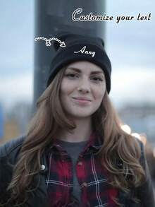 1Pc Customized Casual Knitted Hat,Personalized Hat, For Everyday Wear Winter Christmas Hat,Customized With Team, Class, Family Logo Or Name, Men And Women Beanie Ski Hat Fall Outfit,Perfect For Outdoor Activities And Everyday Wear In A Warm Unisex Style