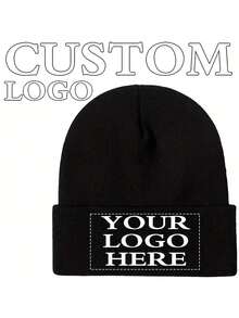 1Pc Customized Casual Knitted Hat,Personalized Hat, For Everyday Wear Winter Christmas Hat,Customized With Team, Class, Family Logo Or Name, Men And Women Beanie Ski Hat Fall Outfit,Perfect For Outdoor Activities And Everyday Wear In A Warm Unisex Style