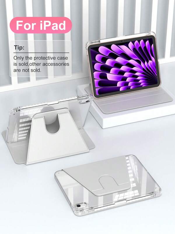 Acrylic Transparent Crystal Back Protective Case Compatible With IPad Supporting Sleep/Wake Function, Compatible IPad And Tablets360 Degree Swivel Case, Compatible With Mini 4/5/6, 9.7inch With IPad 10.2 Inches, Air 4/5/6 10.9inch For IPad 10th Generation Case Compatible With IPad 10th Generation Soft TPU On The Bezel, 10.9 Inches, Pro 11 Inches, Air 11(M2), Air 13 And Pro 11(M4)-Grey
