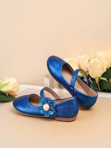 New Metallic Shiny Soft Bottom School Girls Flats, Suitable For Outdoor, All Seasons - Royal Blue - View 6
