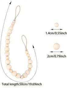 2pcs Bohemian Style Wooden Bead Curtain Tie Backs, Multiple Color Options - Multicolor - View 4