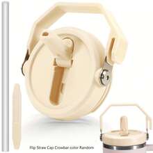 1 件 40 盎司杯盖带手柄翻盖吸管盖适用于 40 盎司杯子，防溅、防漏、防溢吸管盖替换件，可重复使用杯盖带手柄翻盖 - 彩色 - 查看 13