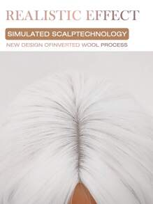 洛丽塔假发白色 26 英寸长卷发波浪角色扮演假发合成耐热纤维假发易于护理中分水波造型适合女性日常佩戴万圣节假发圣诞音乐节假发服装假发返校派对 - 白色 - 查看 4