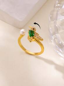 1 PC Luxury Crystal Snowflake Rings For Women Rotatable Fidget Anxiety Adjustable Ring Anti Stress Fashion Jewelry Christmas Gift