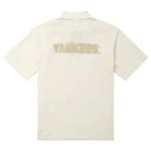 MLB Polo-Shirts für Damen und Herren – Basic Washing Over Fit Polo-Shirts – Bequem für Alltag, Fitness, Outdoor-Sport, Kurzarm-Polo-Shirts (3APQB0453-50CRD)