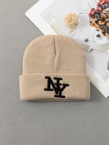 1 件纽约 0-12 岁新生儿幼儿无檐帽婴儿男孩女孩无檐帽儿童可爱冬帽儿童针织保暖帽贴合帽婴儿所需配饰 - 1PC - 查看 9