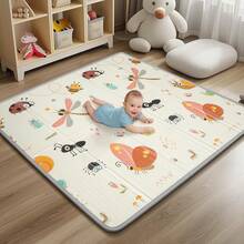 PIGLOG 0.6inch Thick Extra Large Foldable Baby Play Mat 50x50 Inch, ASTM F963 Certified Waterproof Playpen Mat For Tummy Time & Daycare, Reversible Foam Floor Mat For Infants Toddlers - cầu vồng - Xem 1
