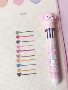 Sanrio 10Pcs Random Style Press Ten Color Ballpoint Pen Cartoon Kawaii Kuromi Multi-Color Gel Pen Melody Stationery Write Cute Pens Back To School School SuppliesGraduation Gifts, Home Decor, Gifts For Girlfriend, Small Gifts, Party Favors, Birthday Gifts For Friends, Graduation Gifts For Classmates, Back To School Supplies, Christmas Gifts.
