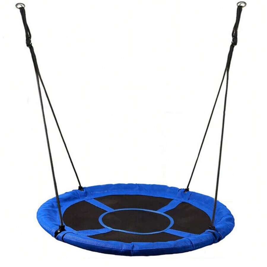 100cm Giant Nest Web Rope Hanging Tree Kids Swing Seat Round Backyard Playground - Blue - View 1