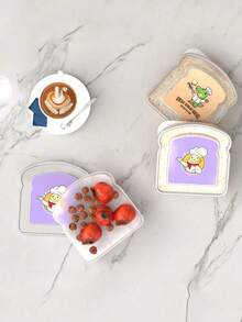 2/4 piezas Caja de almuerzo/Caja de sándwich/Caja de pan, Cocina, Navidad, Caja Bento, Recipiente de sándwich, Caja de almuerzo Caja de almacenamiento de alimentos con forma de tostada de plástico con tapa, Reutilizable, Adecuado para familias o adultos, Suministros de cocina de vuelta a la escuela, Adecuado para trabajadores de oficina, estudiantes, fiestas, al aire libre, campamento, picnics, aperitivos.