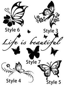 1pc Fashionable Butterfly Car Sticker, Reflective Butterfly Floral Engine Hood Car Decal