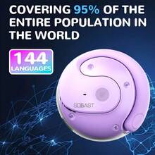 Bluetooth Translation Headset 144 Language AI Voice Translation Real-Time Three-In-One OWS Translation Device, With Wireless, Rechargeable Battery And USB Charging, Suitable For Real-Time Translation Headsets For Work, Travel, Business And Study - Nhiều màu - Xem 2