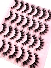 LYBCG 28pairs Cat Eye Lashes Fluffy 5d Mink Lashes 3D Mink Eyelashes Invisible Band Halloween Natural Black Mink False Eyelash Full Strip Cilios Posticos Reusable For Cosplay Manga Cat False Lashes - 黑色 - 查看 3