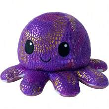 Original Reversible Octopus Pillow - Black + Orange - Adorable Sensory Fidget Animal To Show Your Mood - Perfect For Halloween! - Chấm bi + Lấp lánh - Xem 2