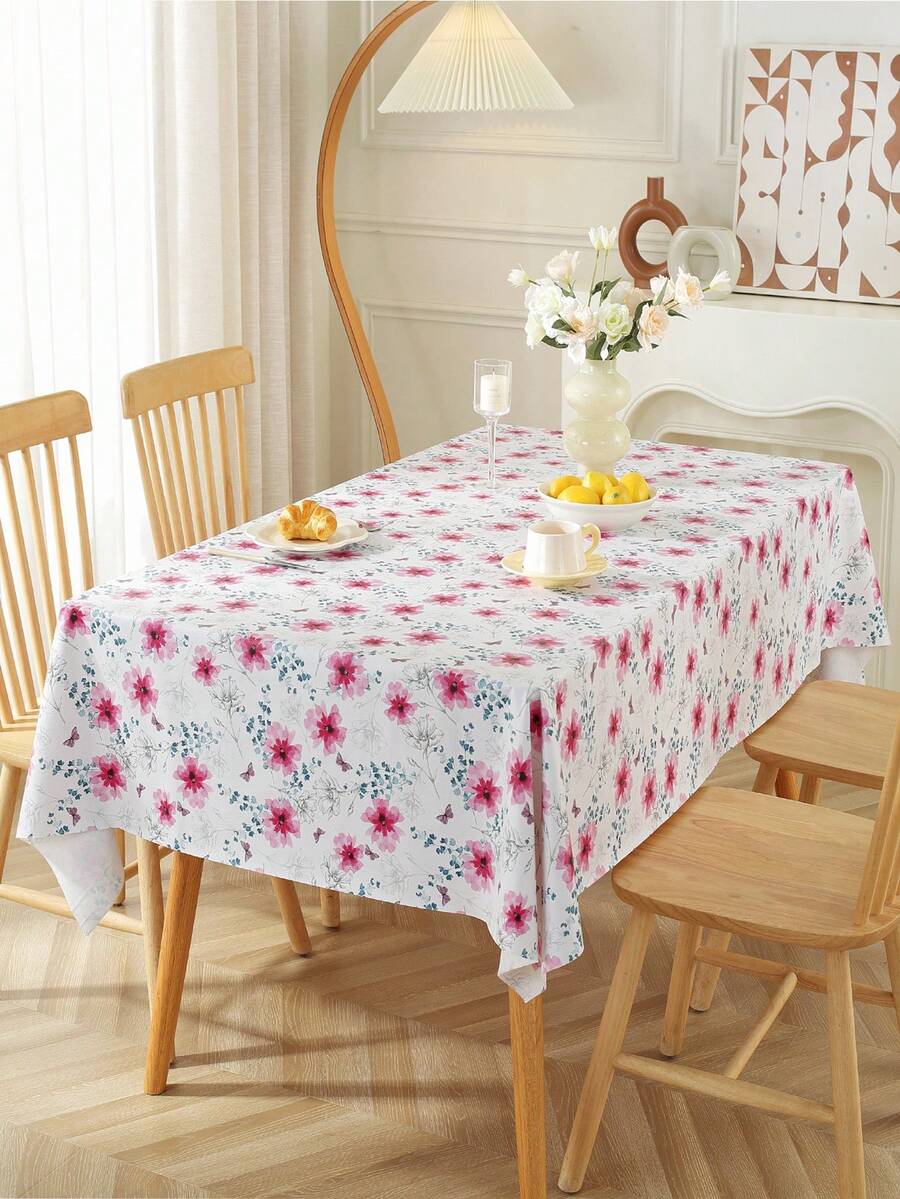 1 szt. Mały świeży kwiatowy wiejski obrus wodoodporny, olejoodporny i niespieralny prostokątny obrus na stół do herbaty