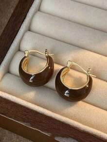 3pairs Vintage Textured U-Shaped Hoop Earrings For Women, Simple And Elegant Design