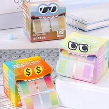 [Back To School]9-Color Highly Attractive Dopamine Palette Transparent Sticky Notes, Pull-Out Memo Pads For Writing, Messaging, Note-Taking, 105 Sheets/Roll, With Large Capacity Marker Stickers And Expansion Stickers, Suitable For Error, Question And Information Stickers - Multicolor - View 3