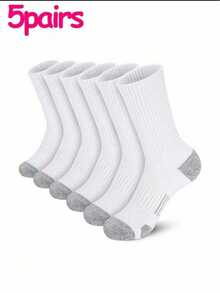 5 par męskich skarpet sportowych w kolorze czarnym, białym i szarym, oddychających, odprowadzających wilgoć i odpornych na zapachy, odpowiednich do uprawiania sportów jesienią i zimą - Wielokolorowe - Zobacz 2