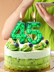 Turtle Print 0-9 Cute Birthday Anniversary Cake Topper Candles, Suitable For Single Party, Anime Theme Party - Multicolor - View 3