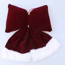Wine Red Bows Christmas Tree Decorations Winter Holiday Decorative Bow For Xmas Home Fence Stairs Railing Fireplace Decor