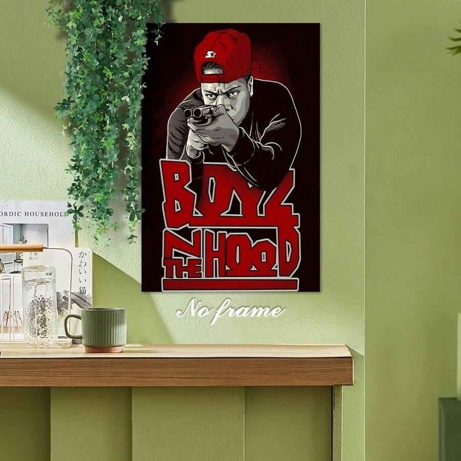 1pc Boy In The Hood Inspired Canvas Art Print, Classic Modern Abstract Artwork, Film Star Poster, Versatile Wall Art, No Frame, For Home, Office, Room Decor, Parties