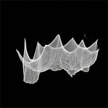 1pc/10pcs Black & White + Spider Web Mesh, Dark Mysterious Style + Sheer Fabric + Asymmetrical Net Structure + Draped Ruffle Effect / Lightweight Translucent Feel + For Creating Spooky Ambiance + Halloween Spider Web Decor, Suitable For Halloween Party, Party Venue Decoration, Porch / Staircase Decoration