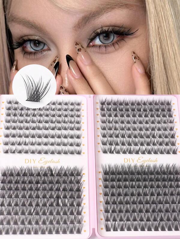 384 bouquets, 32 lignes C 0,07C, faux cils en grappe à l'apparence naturelle, effilés, DIY, livre de cils, extension de cils, faux cils en grappe naturels, cils de dessin animé convenant aux fêtes, cadeaux pour femmes et filles, cils en grappe invisibles, doux et moelleux, effet yeux de chat, ultra-légers, outils de maquillage pour débutantes, femmes, mères, épouses, sœurs, adolescentes, petites amies, cadeau de la Saint-Valentin