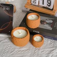 French Vanilla Scented Candle In Space Cup, Available In Regular, Large, And Extra Large Sizes, Suitable For Holiday And Home Decor - Orange - View 2