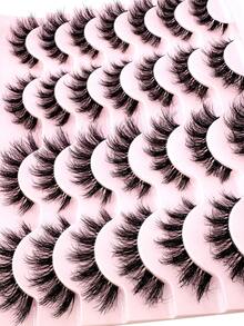 LYBCG 28pairs Cat Eye Lashes Fluffy 5d Mink Lashes 3D Mink Eyelashes Invisible Band Halloween Natural Black Mink False Eyelash Full Strip Cilios Posticos Reusable For Cosplay Manga Cat False Lashes - 黑色 - 查看 6