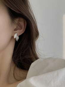 1 Paar minimalistische Blatt-Design Ohrstecker, elegante hochwertige Ohrringe, Natur-Stil, Geschenk für Mutter, Freundin, Feiertage