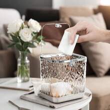 1pc Glacier Pattern Trash Can, Lightweight Luxury Design For Home, Living Room, Kitchen, Bathroom, Bedroom, Office