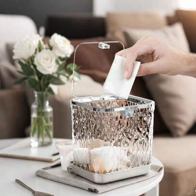 1 件冰川图案垃圾桶，轻巧奢华设计，适用于家庭、客厅、厨房、浴室、卧室、办公室