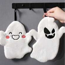 1 Stück Halloween Geist Handtuch, weiches saugfähiges geistförmiges Reinigungstuch, geeignet für Küche, Badezimmer, Halloween Dekoration