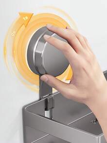 1pc Easy-Install No-Drill Wall-Mounted Storage Rack -Bathroom Storage Rack, Kitchen Spice Rack, Multifunctional Suction Cup Shelf For Kitchen, Bathroom&Kitchen Organizers And Storage, Space-Saving Organizer, Spice Racks