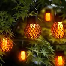 1/2/4PCS LED Outdoor Solar Flame Effect Pendant Light Waterproof Garden Decoration Light Courtyard Solar Fairy Light