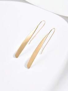 1 Pair Elegant Minimalist Gold-Tone Earrings, Versatile For Daily Wear, Gifts, Parties, And Occasions