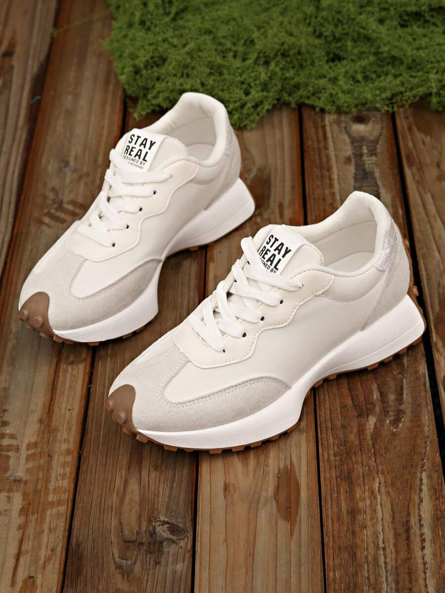 女士系带舒适运动鞋 - 轻便多功能休闲鞋，防滑橡胶鞋底，四季皆宜