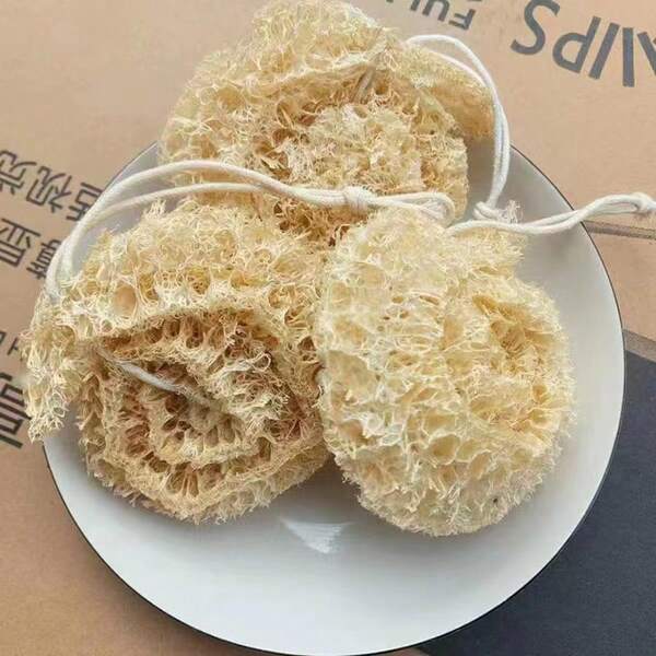 1pc Natural Loofah, Dishwashing Brush, Pot Brush, Kitchen Cleaning, Dishcloth, Non-Stick Oil, Can DIY Bath Brush, Shower Brush