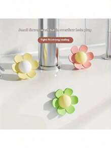 1/3pcs Silicone Sink Overflow Hole Plug - Flower Shaped Overflow Stopper, Durable And Easy To Install, Suitable For Kitchen And Bathroom Sinks, Prevents Water Overflow And Clogging (Fits 2cm/0.78in Drain Hole)