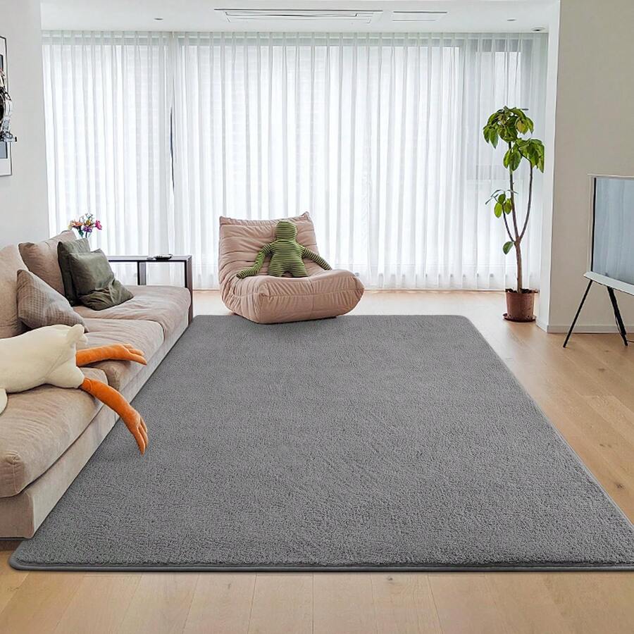 Large Modern Area Rugs For Bedroom, Thickened Memory Foam Indoor Carpets For Living Room, Soft Non Slip Low Pile And Machine Washable Rug - Grey - View 1