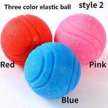 5/6/7cm Solid Rubber Ball Pet Interactive Training Toy Dog Chew Playing Bite Ball With Carrier Rope - Multicolor - View 5