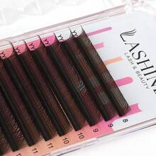 Lashine 12 Rows Brown YY Eyelashes Extensions Y-Shape Lashes D Curl 8-14mm Mixed Length Eyelash Volume Fans 0.07mm Thickness YY Shape Lashes Hand Woven Natural Soft Lash Clusters, Eyelash Clusters, Individual Eyelashes, Lashes, Fake Lashes - Brown - View 3