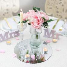 Espelho redondo de acrílico, adesivos autoadesivos para espelhos redondos sem vidro, centro de mesa com prato redondo de espelho, bandejas de acrílico circulares com espelhos para centro de mesa de casamento, artesanato faça você mesmo, decoração de parede com velas