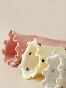 1/6 双秋季新款日系 JK 女童波点绒面中筒袜，甜美荷叶边侧边中筒袜，秋季 - 彩色 - 查看 8